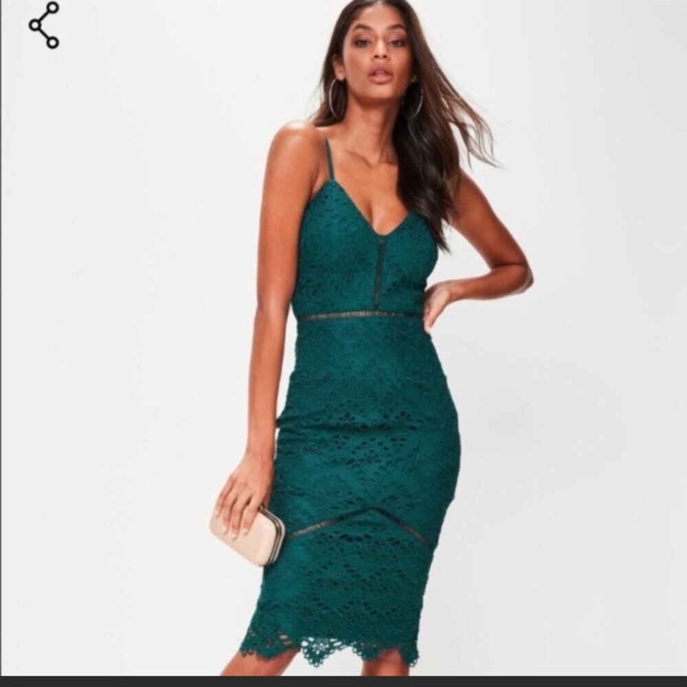 Misguided lace/crochet midi dress